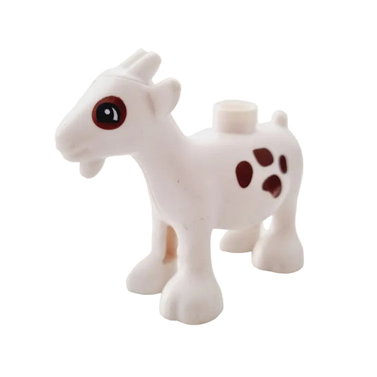 lego duplo ziege ziegen bauernhof tiere tier einzeln einzelteile bausteinjäger 11369c01pb02 weiß punkte flecken braun