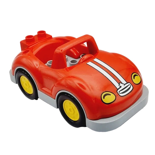 lego duplo pkw auto groß fahrzeug bausteinjäger einzelteile einzeln 15314c01 25014pb01 rennauto streifen rot rallyestreifen