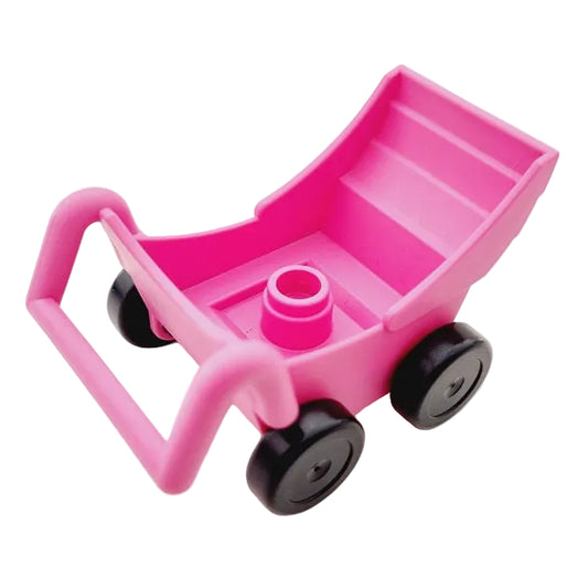 lego duplo kinderwagen baby 2147c02 pink räder schwarz dick