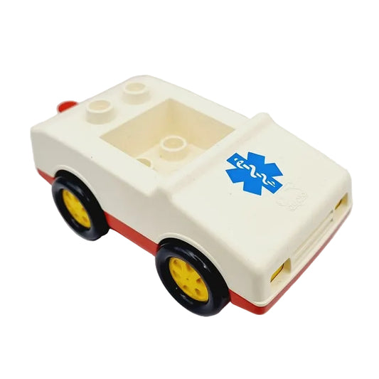 lego duplo krankenwagen rtw rettungswagen notarzt einzeln fahrzeug 2235pb03 weiß klein rot emt stern schlange