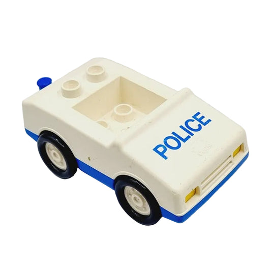 lego duplo polizei polizeiauto streifenwagen police einzeln einzelteile bausteinjäger fahrzeug 2235pb04 weiß blau alt klein