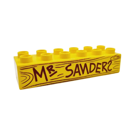 lego duplo bedruckt motivstein diensey winnie pooh puh 2300pb009 mr sanders holz schild 6x2 gelb