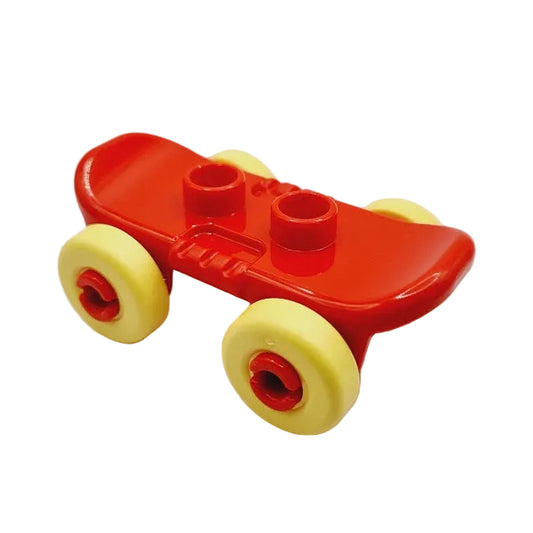 lego duplo fortbewegungsmittel einzeln einzelteile bausteinjäger selten 2319c01 skateboard skatebrett skater rot rollen räder gelb hellgelb