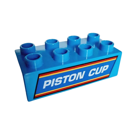 lego duplo baustein bedruckt motivstein autorennen 3011pb042 piston cup mittelblau azur türkis 4x2