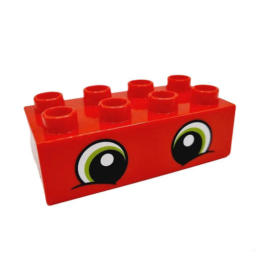 lego duplo bedruckt motivstein augen 3011pb052 hund 4x2 rot einzeln enzelteile