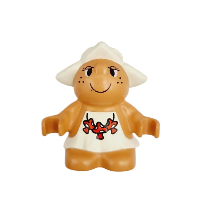 lego duplo figur einzeln little forest friends kleine waldfreunde 31234pb04 kleid weiß haube pilze fliegenpilze