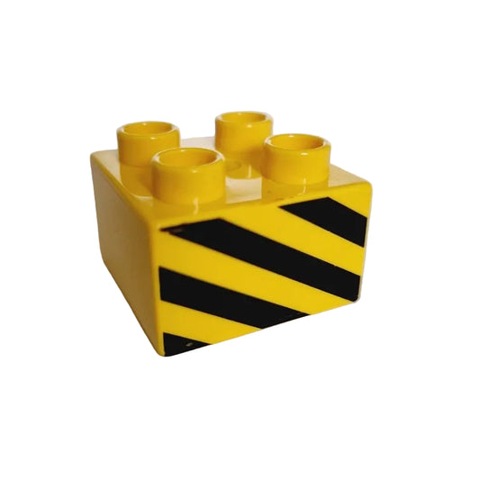 lego duplo bedruckter baustein motivstein 3437pb024 2x2 streifen gestreift warnstreifen einzeln