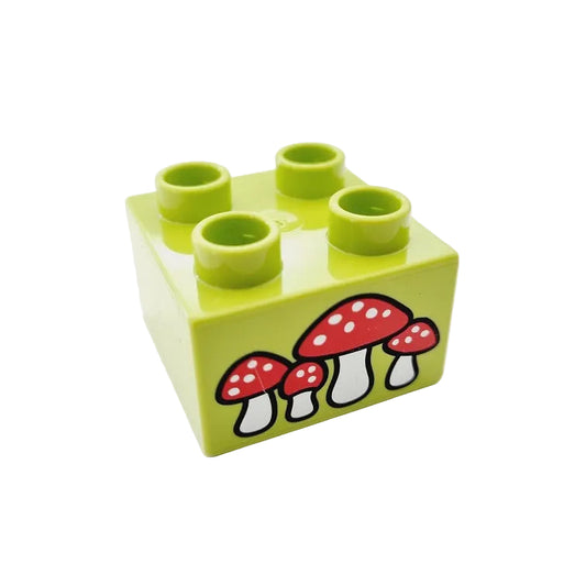 lego duplo bedruckt motivstein natur pilze 2x2 3437pb074 fliegenpilze wald