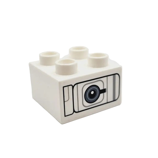 lego duplo bedruckt motivstein toy story buzz lightyear 3437pb112 kamera objektiv 2x2 weiß roboter