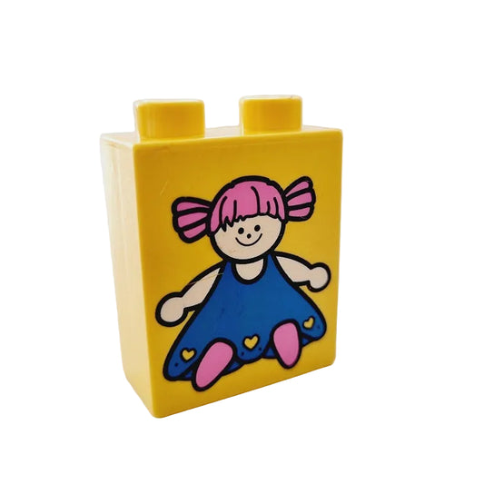lego duplo bedruckt motivstein4066pb048 puppe 2x1x2 gelb spielzeug kinderzimmer