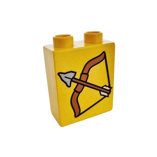 lego duplo bedruckt motivstein 4066pb093 pfeil und bogen indianer waffe 2x1x2 gelb