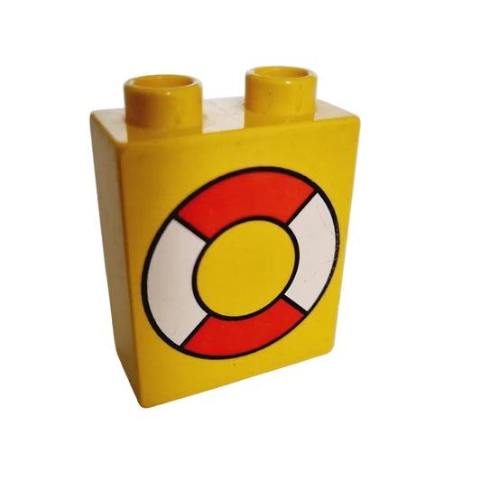 lego duplo bedruckt motivstein 4066pb161 rettungsring 2x1x2 gelb