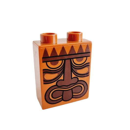 lego duplo bedruckt motivstein piraten 4066pb443 totem 2x1x2 braun gesicht stamm