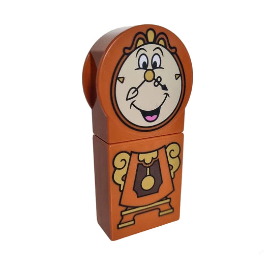 lego duplo die schöne und das biest figur herr von unruh zusammengebaut bedruckt braun uhr standuhr 4066pb483 14222pb011