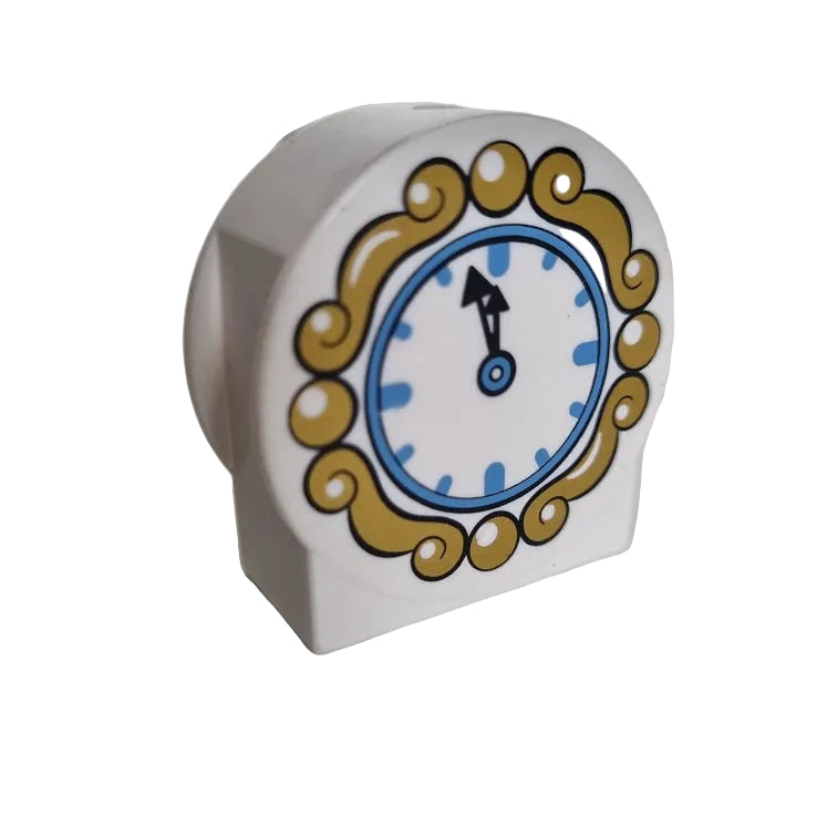 lego duplo bedruckt motivstein uhr 41970pb12 weiß rund gold hellblau einzeln schnörkel