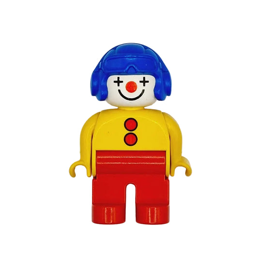lego duplo figur circus zirkus einzeln 4555pb001 clown august rot gelb blau helm nase
