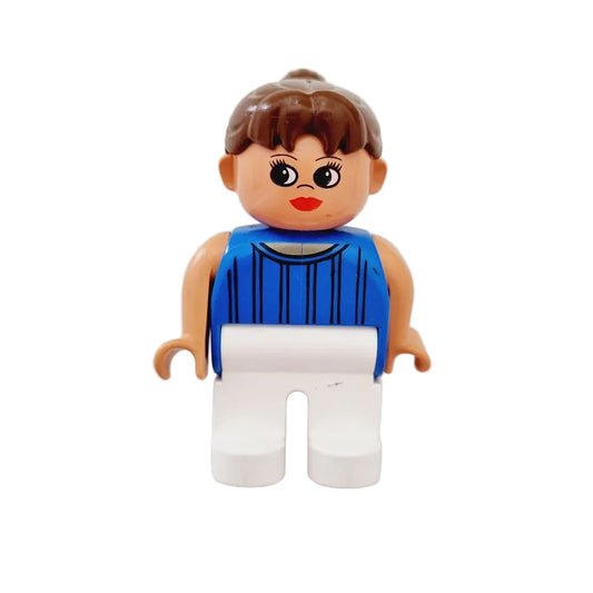 lego duplo figur kind baby 85363pb007 hemd streifen blau weiß zopf lippenstift