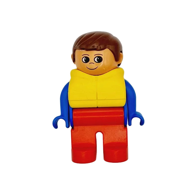 lego duplo figur mann alt männlich papa vater 4555pb055 rot blau rettungsweste gelb braun