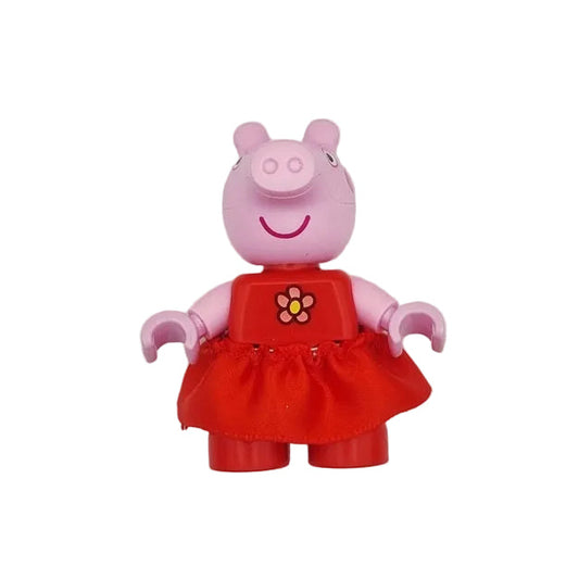 lego duplo peppa wutz pig familie 47205pb118 mit rock rot blume blüte rosa