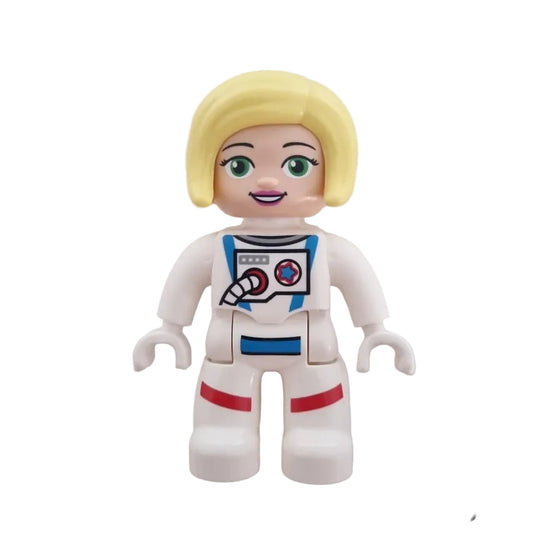 lego duplo figur einzeln raumfahrerin astronautin 47394pb310 blond anzug weiß