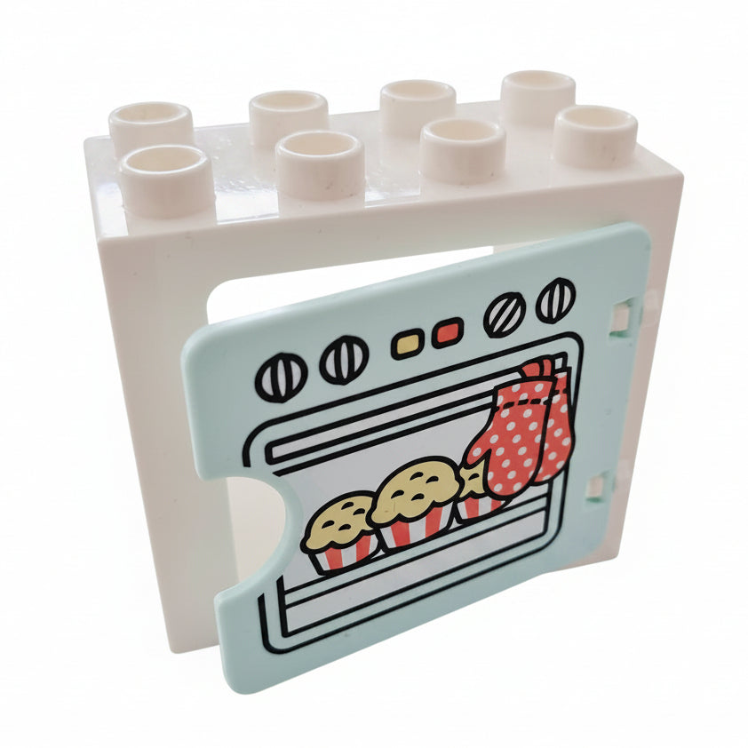 lego duplo möbel küche küchenmöbel einzeln einzelteile 61649 + 27382pb005 ofen backofen muffins kuchen weiß mint ofenhandschuhe gepunktet 4x2
