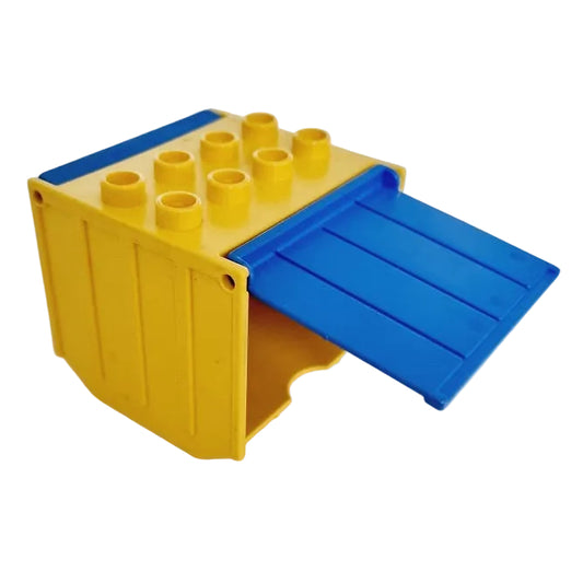 Lego Duplo gelber Container mit blauen Klappen