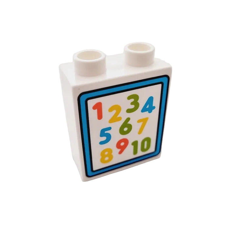 lego duplo bedruckt motivstein 7371pb171 zahlentafel 2x1x2 weiß ziffern bunt kinderzimmer einzeln