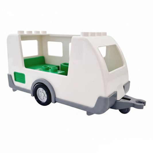 lego duplo wohnwagen wohnanhänger camper camping bausteinjäger 8919c01 weiß grün groß