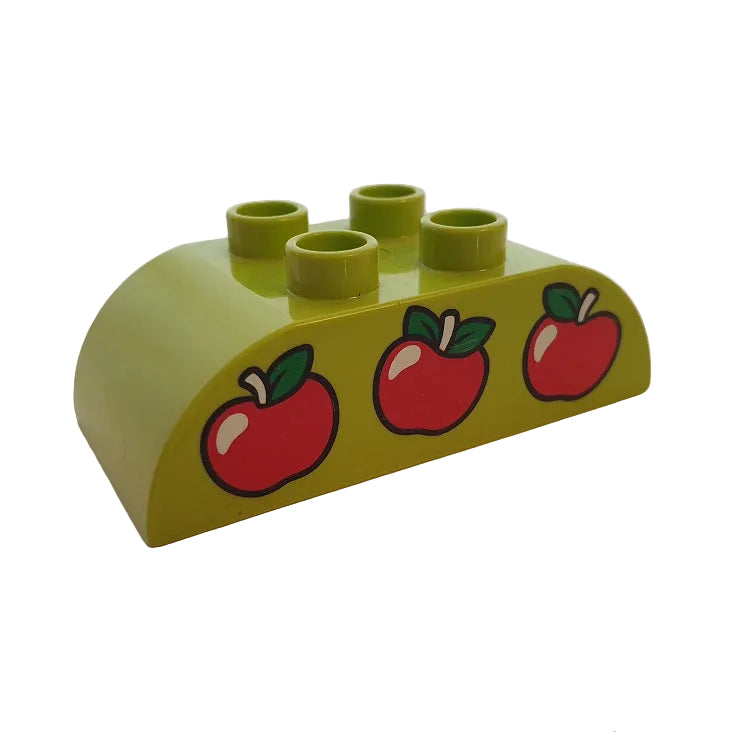 lego duplo bedruckt motivstein 98223pb002 4x2 äpfel hellgrün 3 drei einzeln