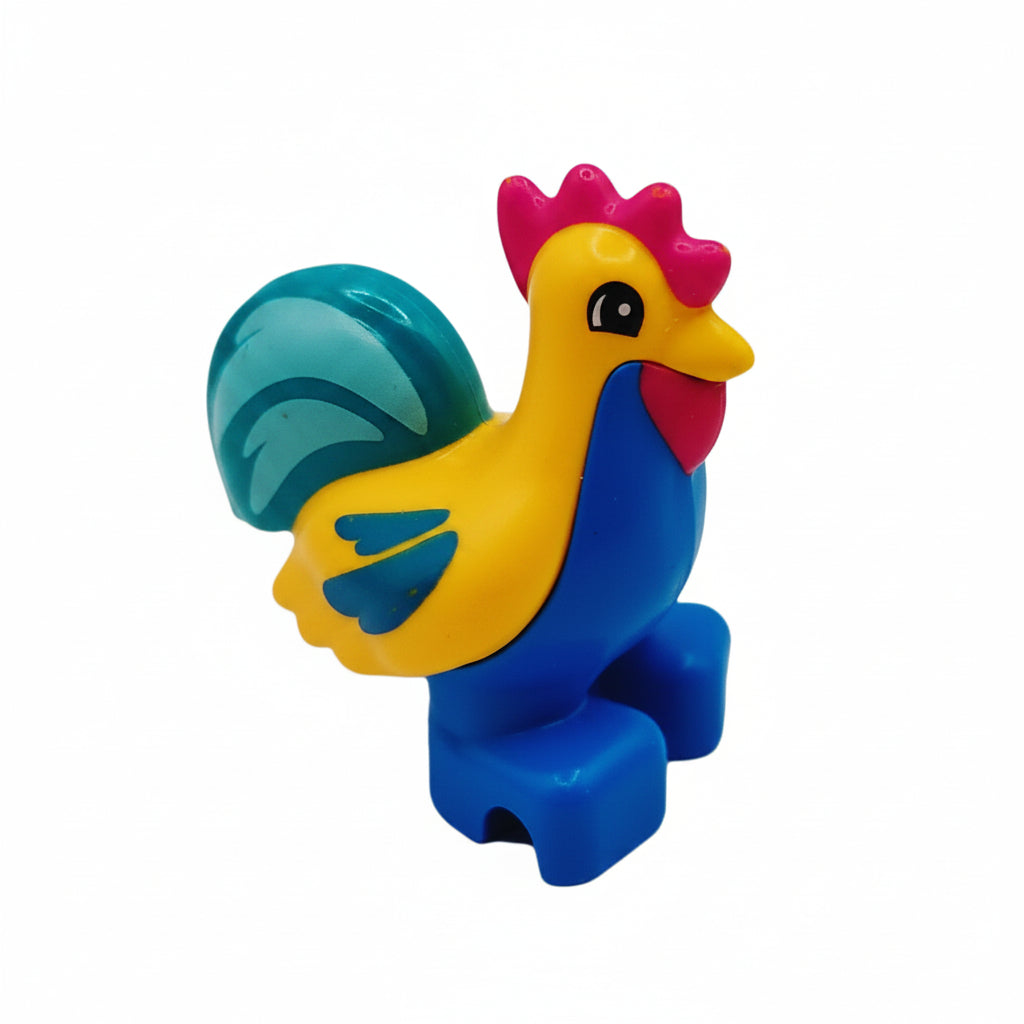 lego duplo huhn hühner hühnerstall hahn bausteinjäger einzeln bb0852pb02 bunt blau gelb türkis azur rot