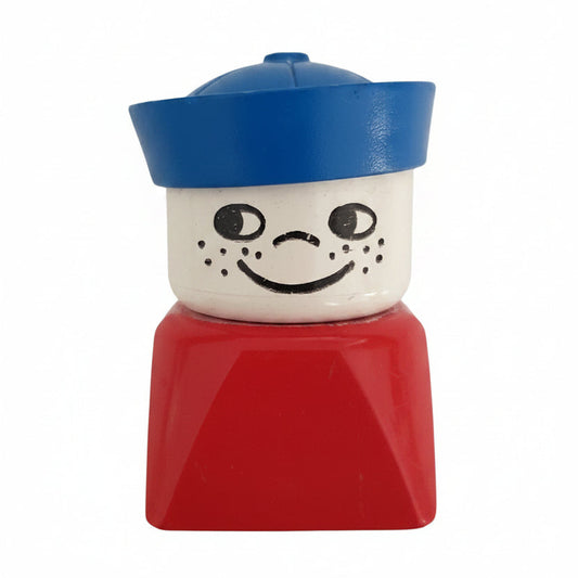 lego duplo figur alt retro steckfigur 2x2 dupfig003 seemann matrose rot blau mütze kappe sommersprossen