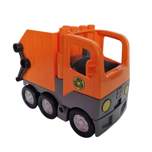 lego duplo müllauto müllwagen müllabfuhr recycling einzeln bausteinjäger orange groß 2005 2013 logo