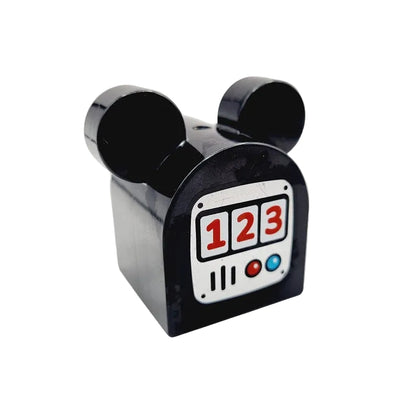 lego duplo bedruckt motivstein mickey mouse maus 15272pb03 123 zapfsäule tankstelle ohren schwarz 