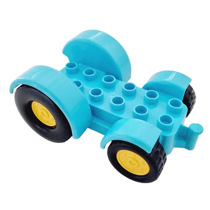 lego duplo traktor traktoren fahrwerk räder unterbau einzeln einzelteile bausteinjäger 15313c01 azur gelb 6x2 neu