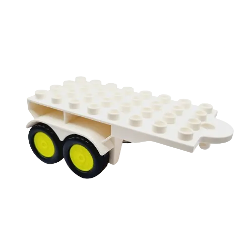 lego duplo lkw auflieger lkwanhänger einzeln bausteinjäger 18523c03 wei0 neongelb zweiachser 