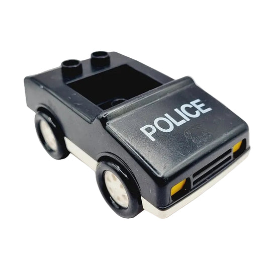 lego duplo polizei polizeiauto streifenwagen police einzeln einzelteile bausteinjäger fahrzeug 2235pb01 schwarz auto klein alt weiß 2235pb01