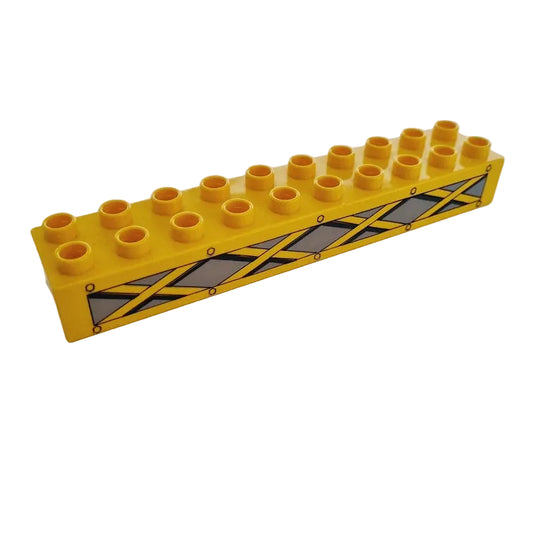 lego duplo bedruckter baustein motivstein 229pb02 stahlträger kran gelb 10x2 