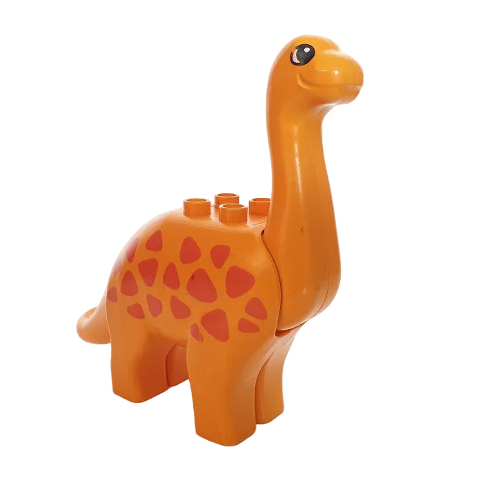 lego duplo dino dinosaurier einzeln einzelteile bausteinjäger 3053pb01 langhals diplodocus orange hellorange gelb flecken beweglich brachiosaurus