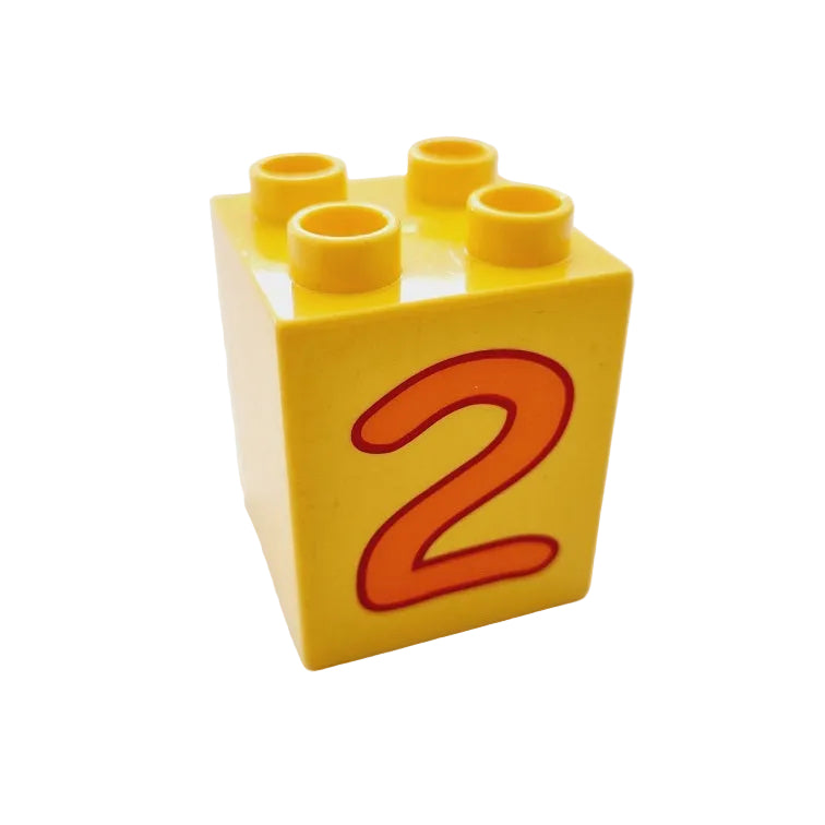 lego duplo bedruckt motivstein zahl ziffer 31110pb022 gelb 2 zwei einzeln