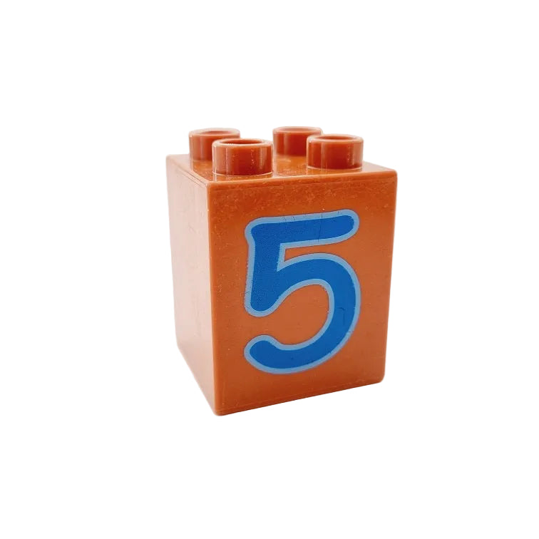 lego duplo bedruckt motivstein zahl ziffer 31110pb025 5 fünf braun blau einzeln einzelteile