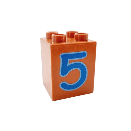 lego duplo bedruckt motivstein zahl ziffer 31110pb025 5 fünf braun blau einzeln einzelteile