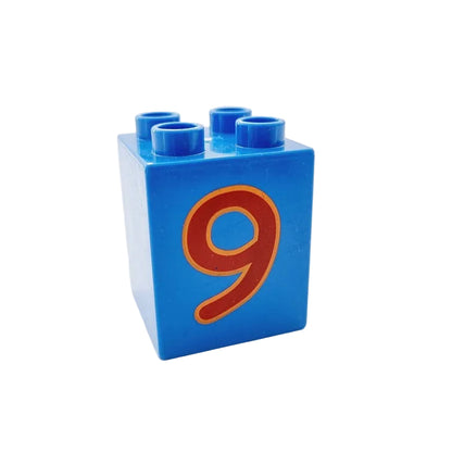 lego duplo bedruckt motivstein zahl ziffer 3110pb029 neun 9 blau 2x2x2 einzeln 