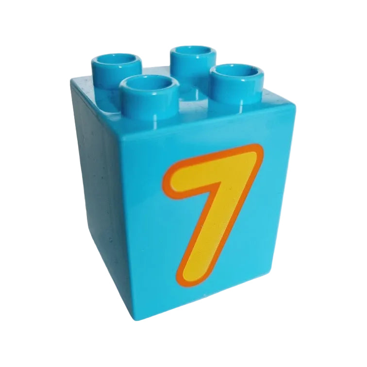 lego duplo bedruckt motivstein zahl ziffer 31110pb079 2x2x2 sieben 7 azur einzeln 