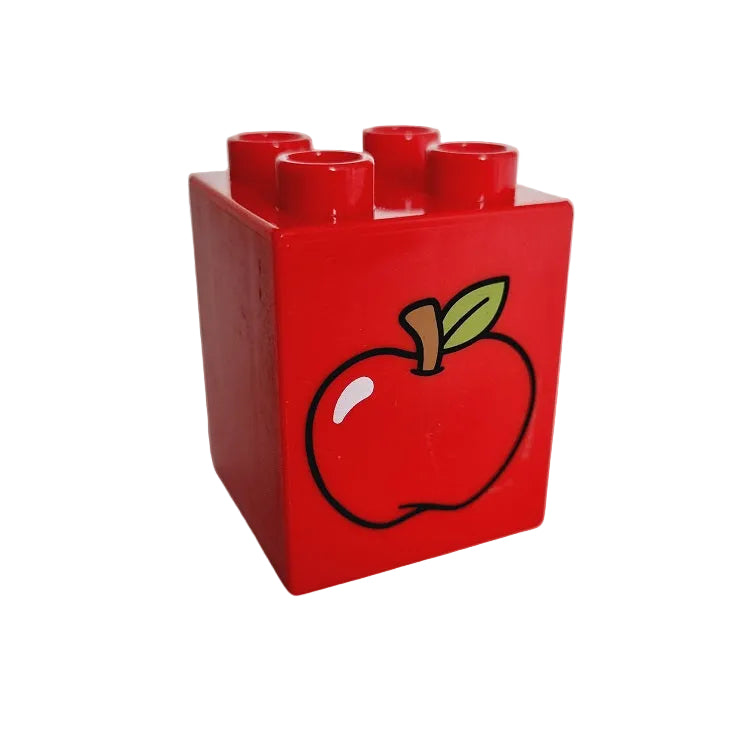 lego duplo bedruckt motivstein 31110pb087 rot apfel 2x2x2 einzeln 