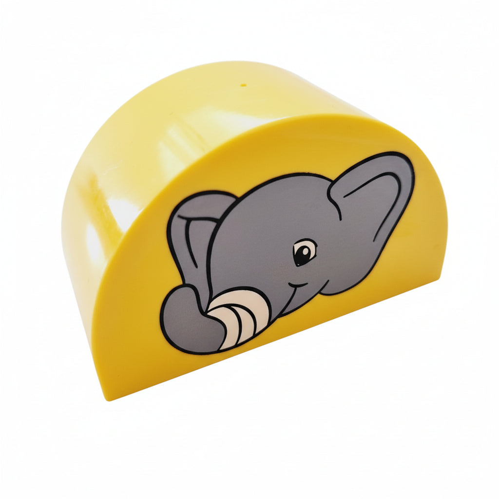lego duplo bedruckt motivstein 31213pb023 elefant tierarzt rüssel verband gelb 4x2 rund schild