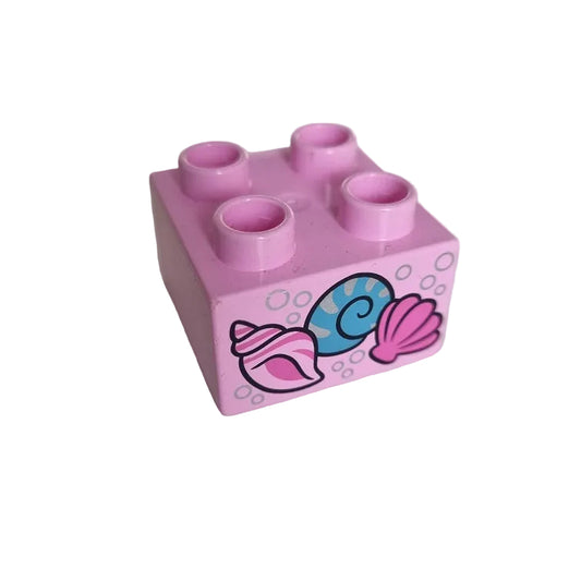lego duplo bedruckt motivstein disney princess prinzessin 3437pb044 muscheln arielle 2x2 rosa
