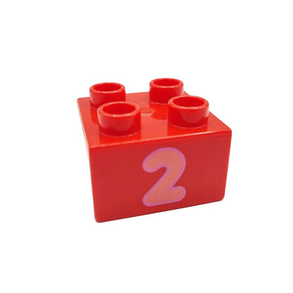 lego duplo bedruckt motivstein zahl ziffer 3437pb105 zwei 2 rot einzeln 2x2