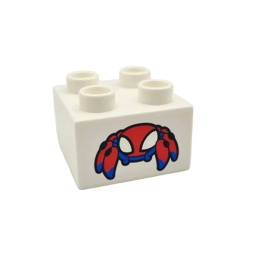 lego duplo bedruckt motivstein marcel dc superhelden 3437pb131 spinne spiderman 2x2 weiß rot blau einzeln