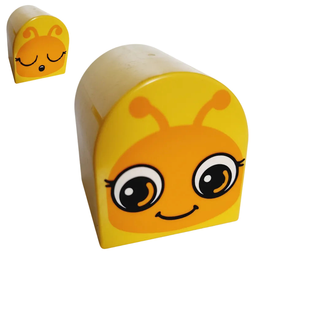 lego duplo bausteinjäger bedruckt 3664pb28 gesicht käfer gelb rund fühler
