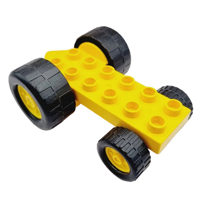 lego duplo traktor traktoren fahrwerk räder unterbau einzeln einzelteile bausteinjäger 40635c01 gelb schwarz alt 6x2